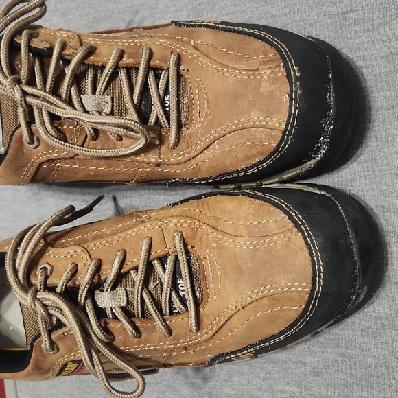 CATERPILLAR Men's Brown Leather Composite Toe Work Shoes Sneakers Low-Top Boots - Picture 4 of 17